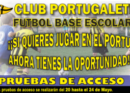 pruebas acceso fútbol escolar club portugalete 2019